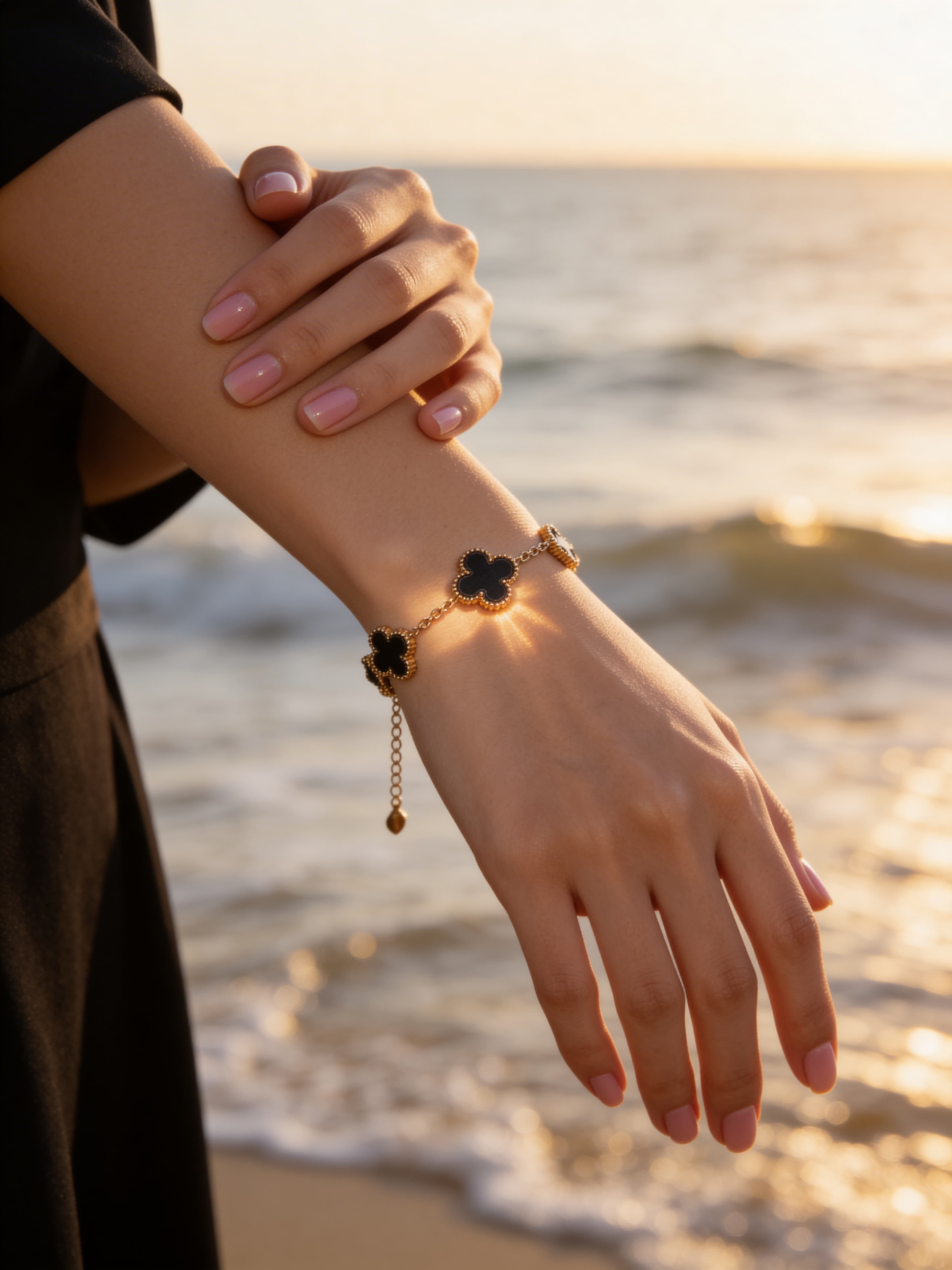 The Midnight Clover Bracelet - View Details The Midnight Clover Bracelet - Image 2