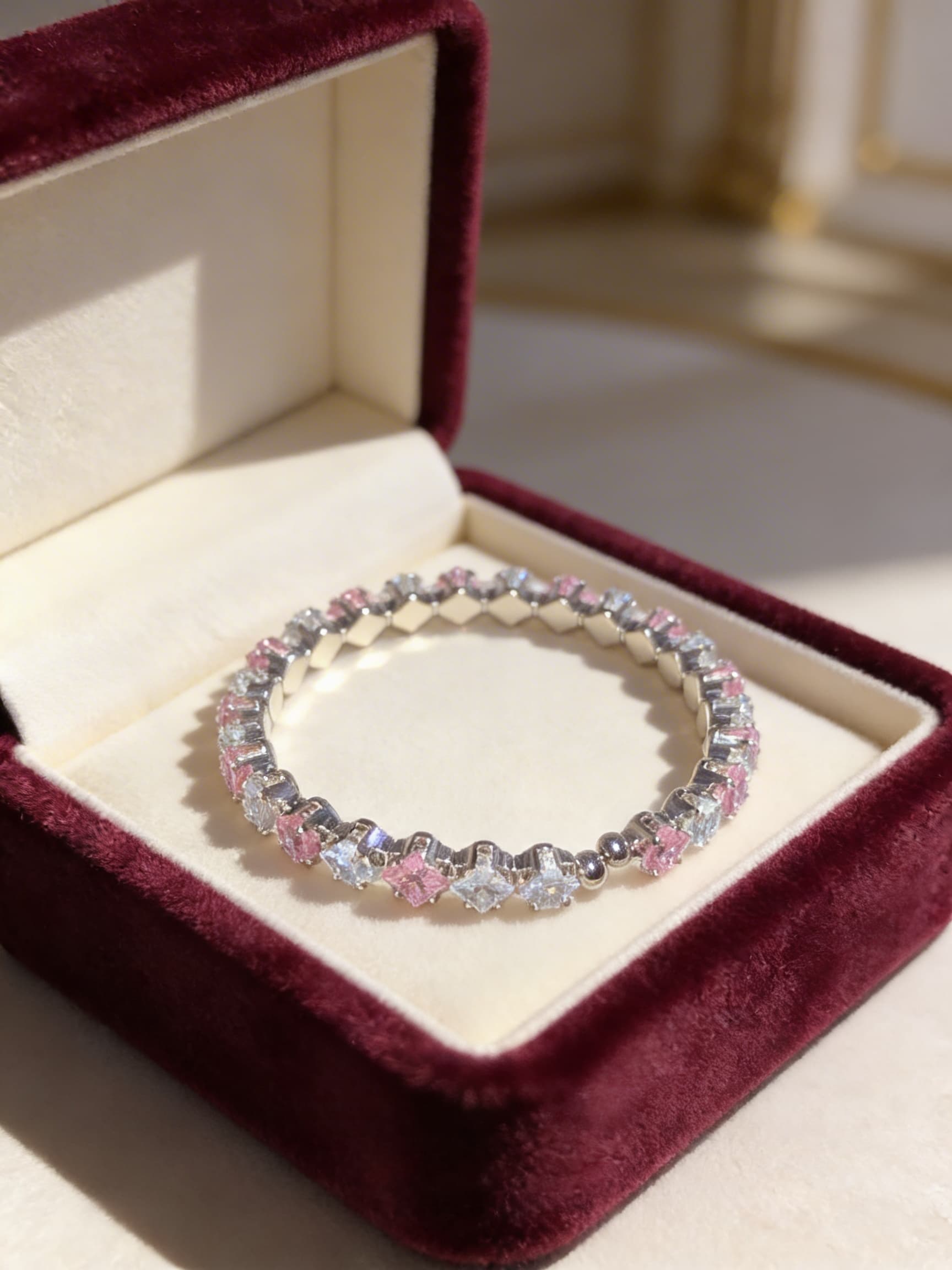 The Rosé Baguette Tennis Bracelet - View Details The Rosé Baguette Tennis Bracelet - Image 2