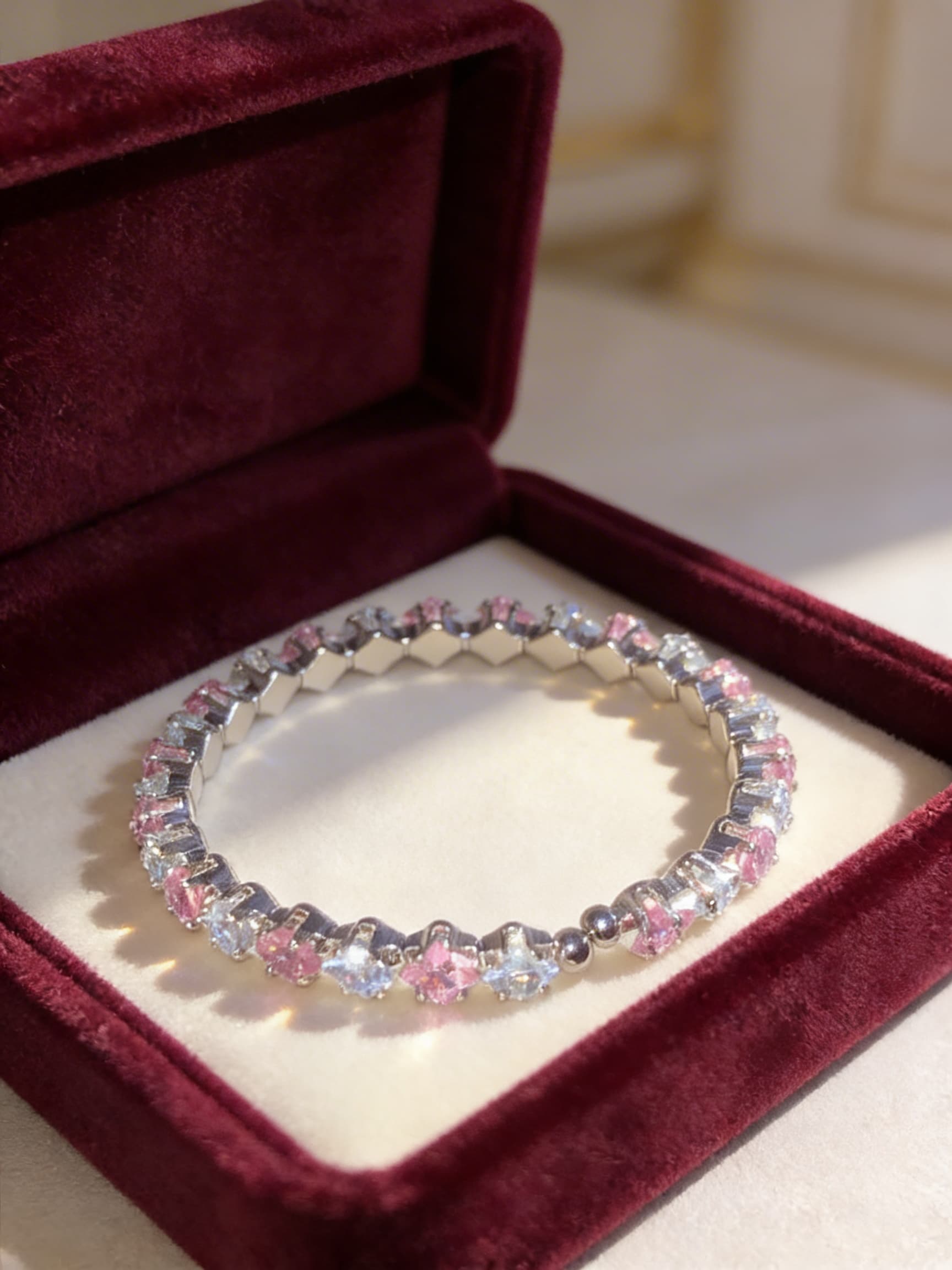 The Rosé Baguette Tennis Bracelet - View Details The Rosé Baguette Tennis Bracelet - Image 3